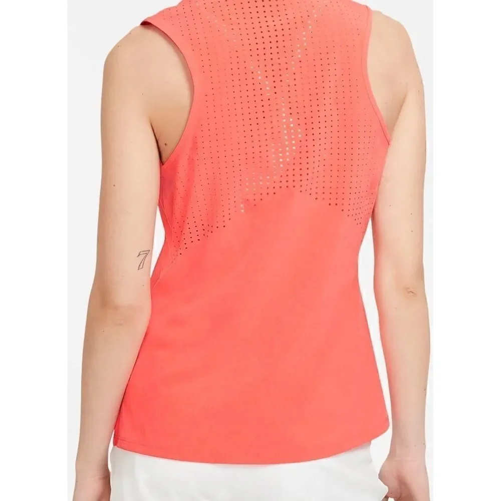Nike women’s sleeveless orange standard fit golf shirt